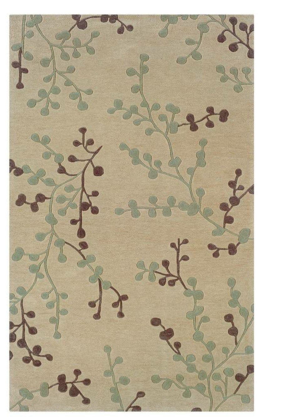 Rugs * | High Quality Trio Leila Beige & Blue 1.10 2.10 Linon Home Decor Rug-Ta08823