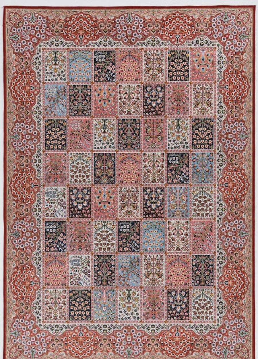 Rugs * | Attractive Emerald Morris Red & Ivory 2.2 3.2 Linon Home Decor Rugem3323