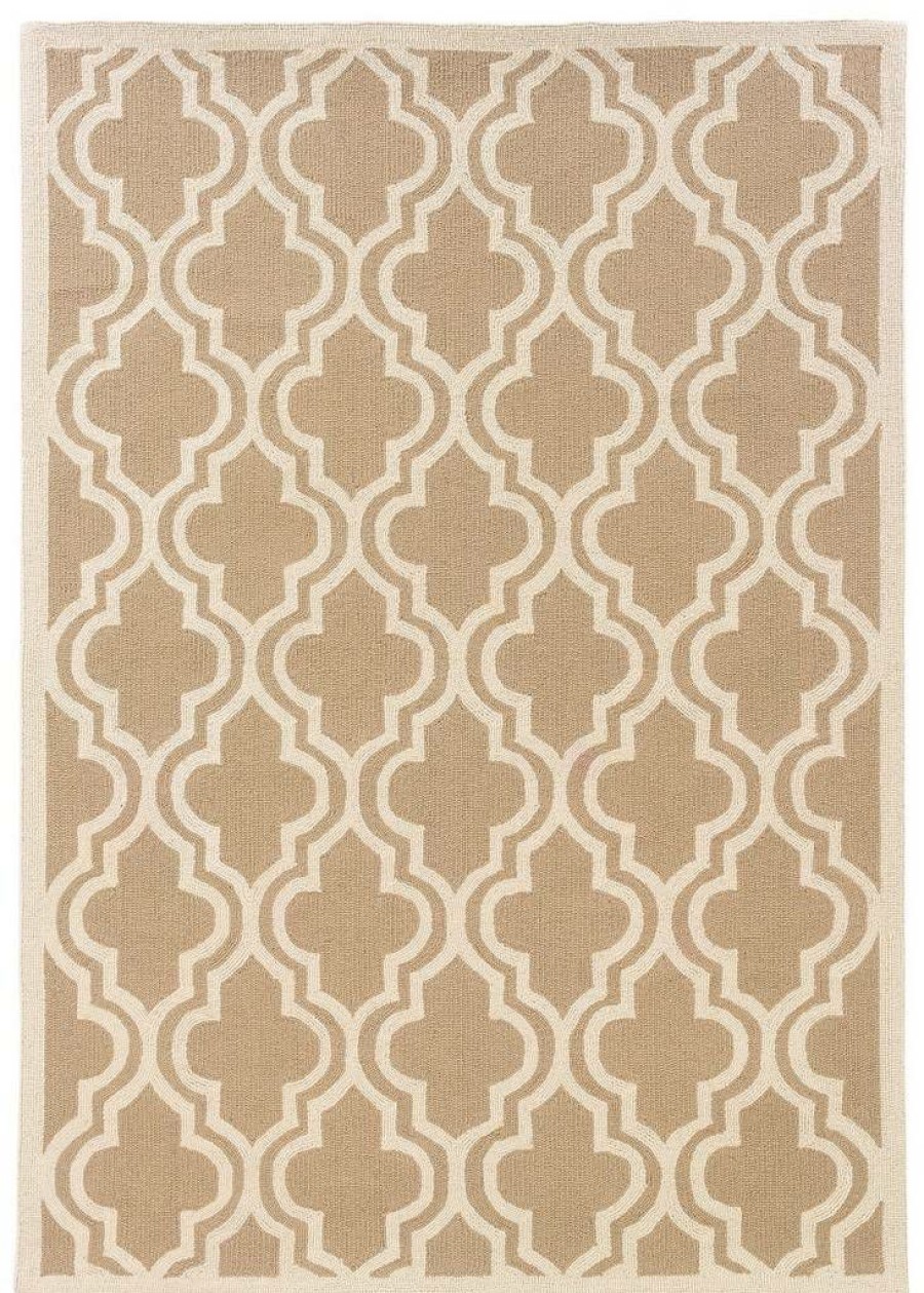 Rugs * | Online Sales Silhouette Quatrefoil Beige & Ivory 2 3 Linon Home Decor Rug-Sh1023