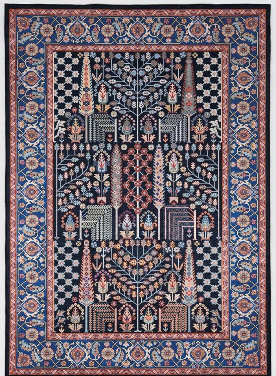 Rugs * | Top Sellers Emerald Tenley Navy & Red 2.2 3.2 Linon Home Decor Rugem3223