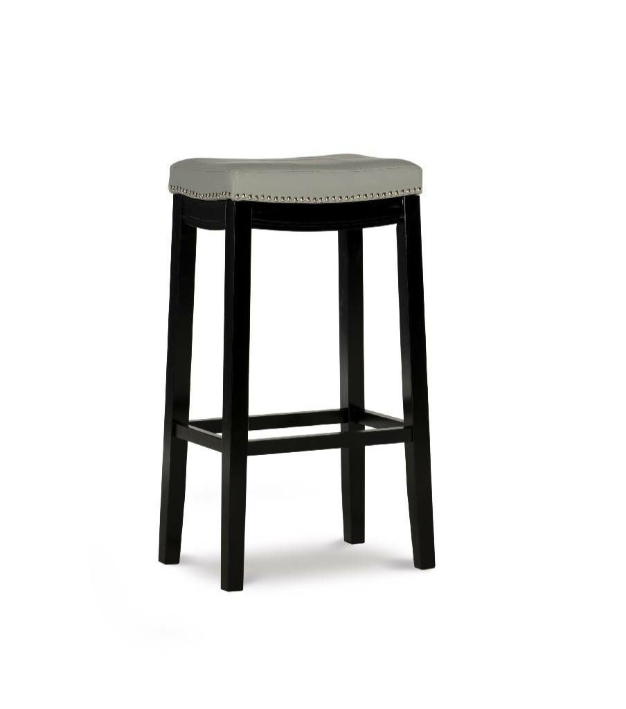 Bar * | Classical Claridge Gray Bar Stool Linon Bs219Gry01U