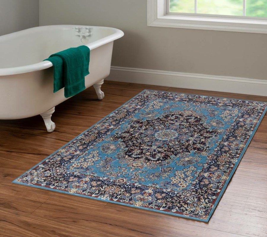 Rugs * | Cheap Emerald Martin Blue & Navy 3.3 5 Linon Home Decor Rugem2535