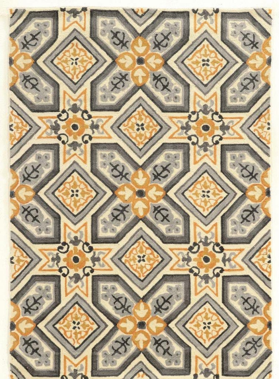 Rugs * | Crazy Deals Trio Collette Grey & Gold 1.10 2.10 Linon Home Decor Rugta41823