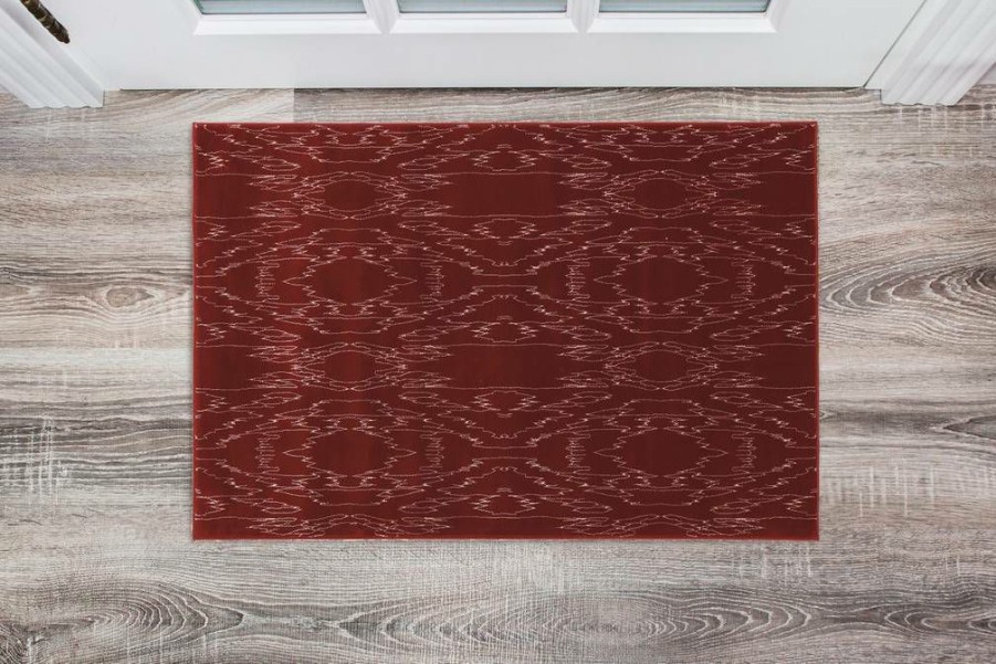 Rugs * | Crazy Deals Prisma Electric Red & White 2 3 Linon Home Decor Rugpa0323