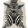 Rugs * | Best Sellers Faux Cow Hide Zebra Ivory/Black Linon Home Decor Rugfchblkzeb