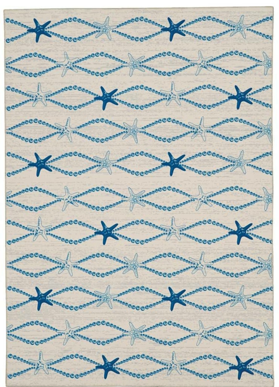 Rugs * | Quick Delivery Washable Layne Ivory/Blue 2 3 Linon Home Decor Rugwr2123