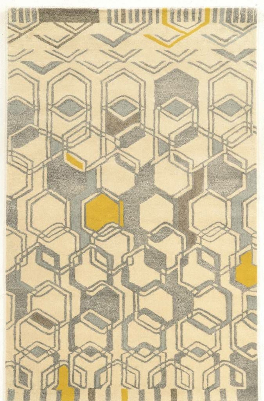 Rugs * | Excellent Aspire Wool Geo Ivory & Grey 2 3 Linon Home Decor Rugae0923