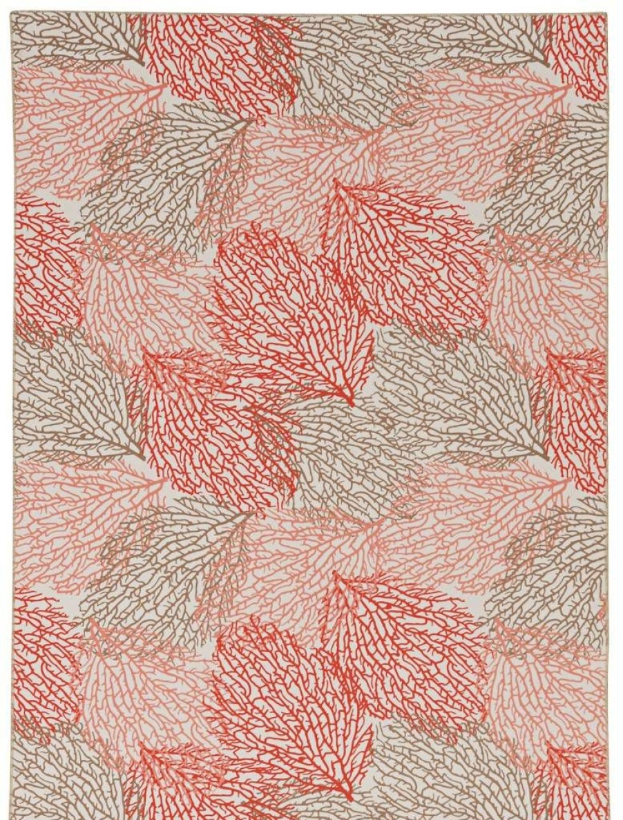 Rugs * | Fashion Washable Haylee Ivory/Coral 2 3 Linon Home Decor Rugwr4023