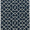 Rugs * | Special Style Trio Intent Navy & Ivory 1.10 2.10 Linon Home Decor Rugta58123