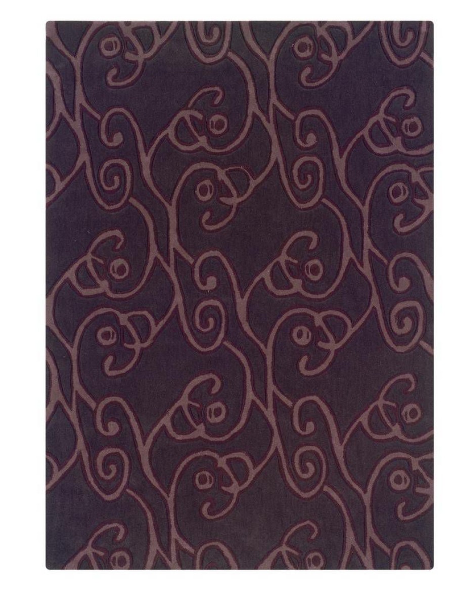 Rugs * | Special Style Trio Leona Chocolate & Violet 1.10 2.10 Linon Home Decor Rug-Ta06223