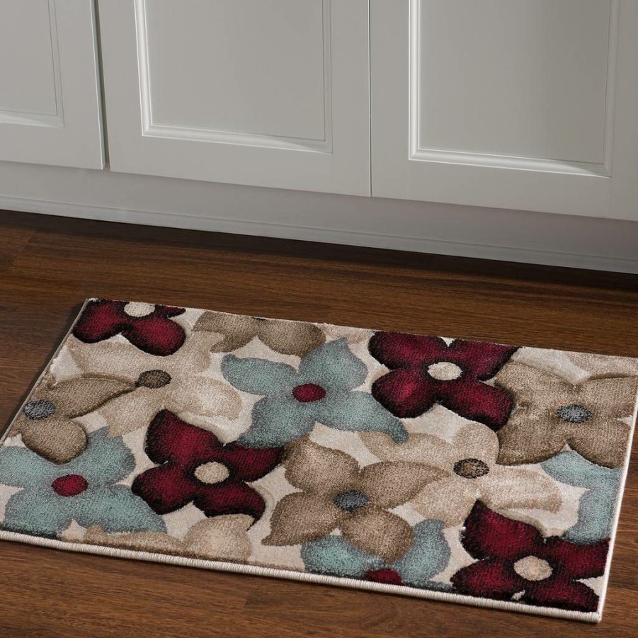 Rugs * | Special Style Milan Shea Garnet & Ivory 1.10 2.10 Linon Home Decor Rug-Mn0423