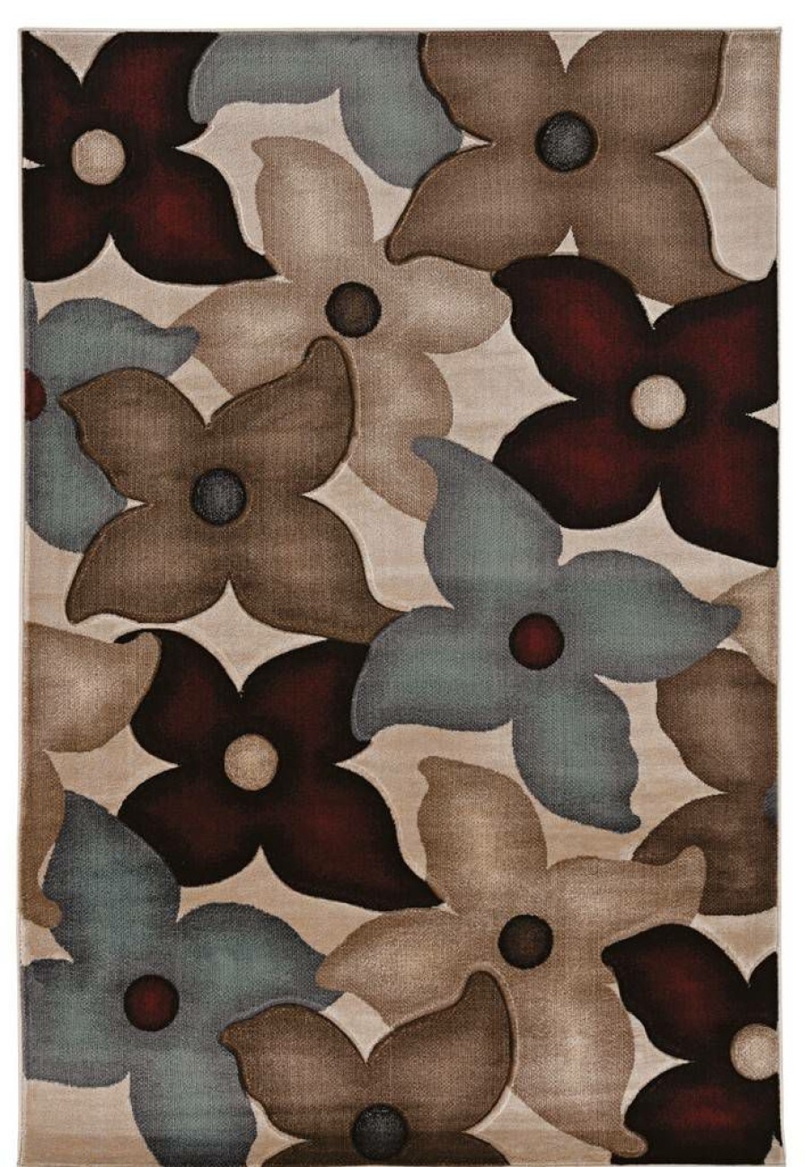 Rugs * | Special Style Milan Shea Garnet & Ivory 1.10 2.10 Linon Home Decor Rug-Mn0423