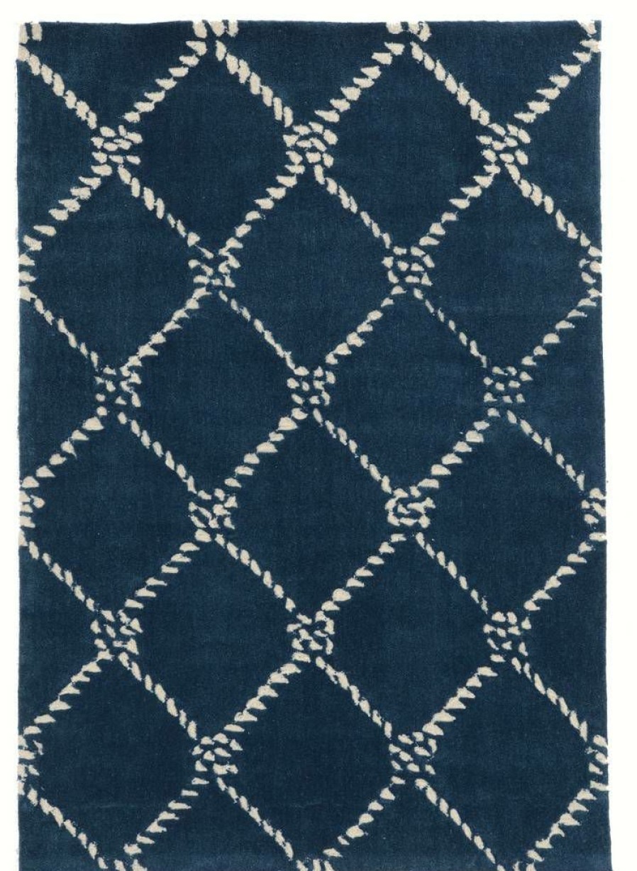 Rugs * | Special Style Trio Rope Qua Navy & Ivory 2 3 Linon Home Decor Rugta58423