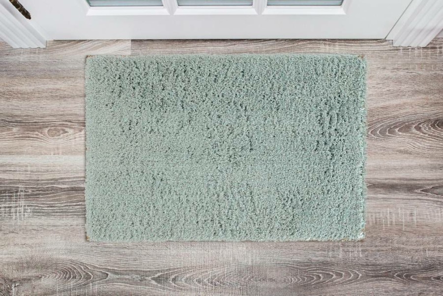 Rugs * | Quick Delivery Pastel Shaggy Aqua 2 3 Linon Home Decor Rugps0423