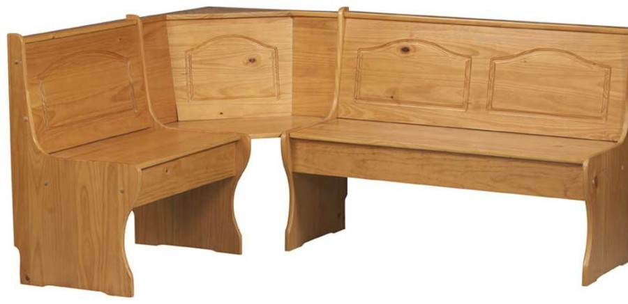 Kitchen & Dining * | Best Sellers Chelsea Dining Corner Bench In Natural Linon 90366N2-01-Kd-U