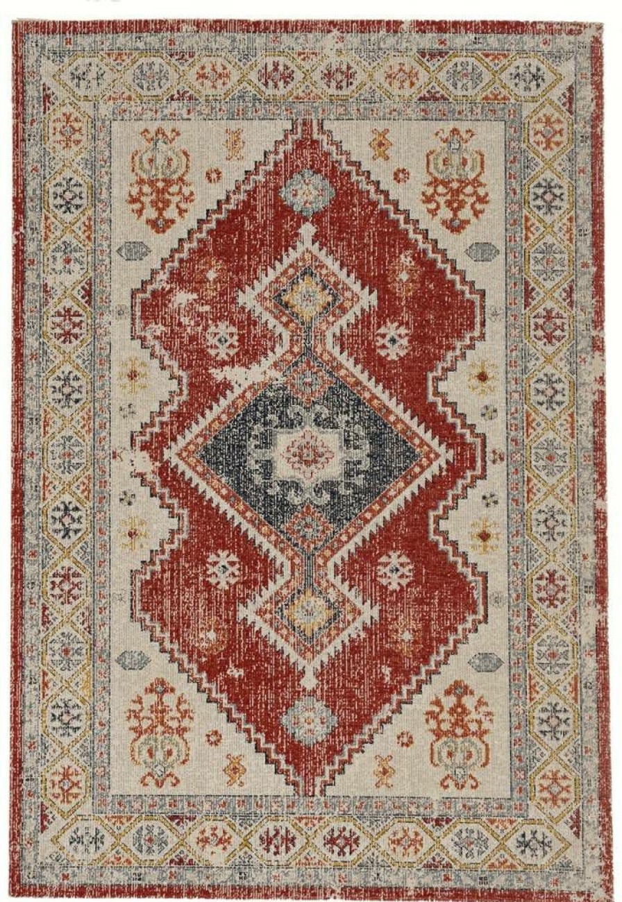 Rugs * | Attractive Great Zero Koble Ivory & Rust 2 3 Linon Home Decor Ruggz0723