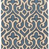 Rugs * | Online Store Trio Marple Ivory & Blue 1.10 2.10 Linon Home Decor Rugta55223