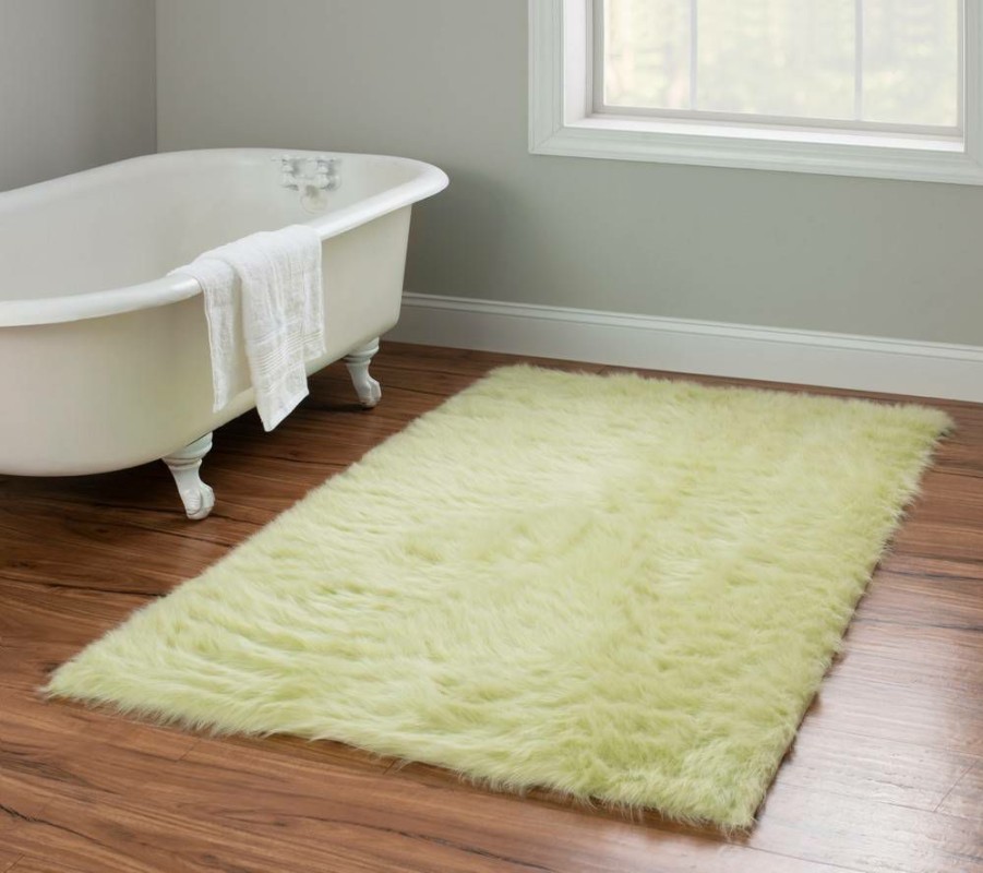 Rugs * | Cheap Faux Sheepskin Green 3 5 Linon Home Decor Rug-Grensheep3660