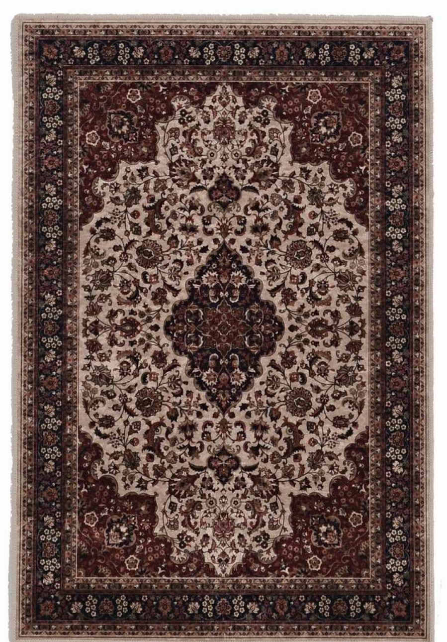 Rugs * | Special Style Emerald Barton Cream & Rust 3.3 5 Linon Home Decor Rugem0135