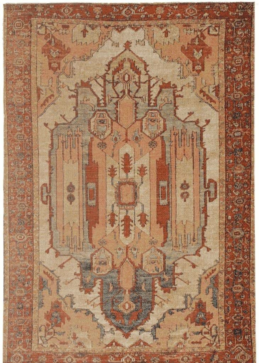 Rugs * | Fashion Great Zero Garron Ivory & Rust 2 3 Linon Home Decor Ruggz0423