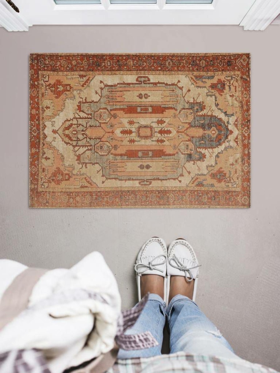 Rugs * | Fashion Great Zero Garron Ivory & Rust 2 3 Linon Home Decor Ruggz0423