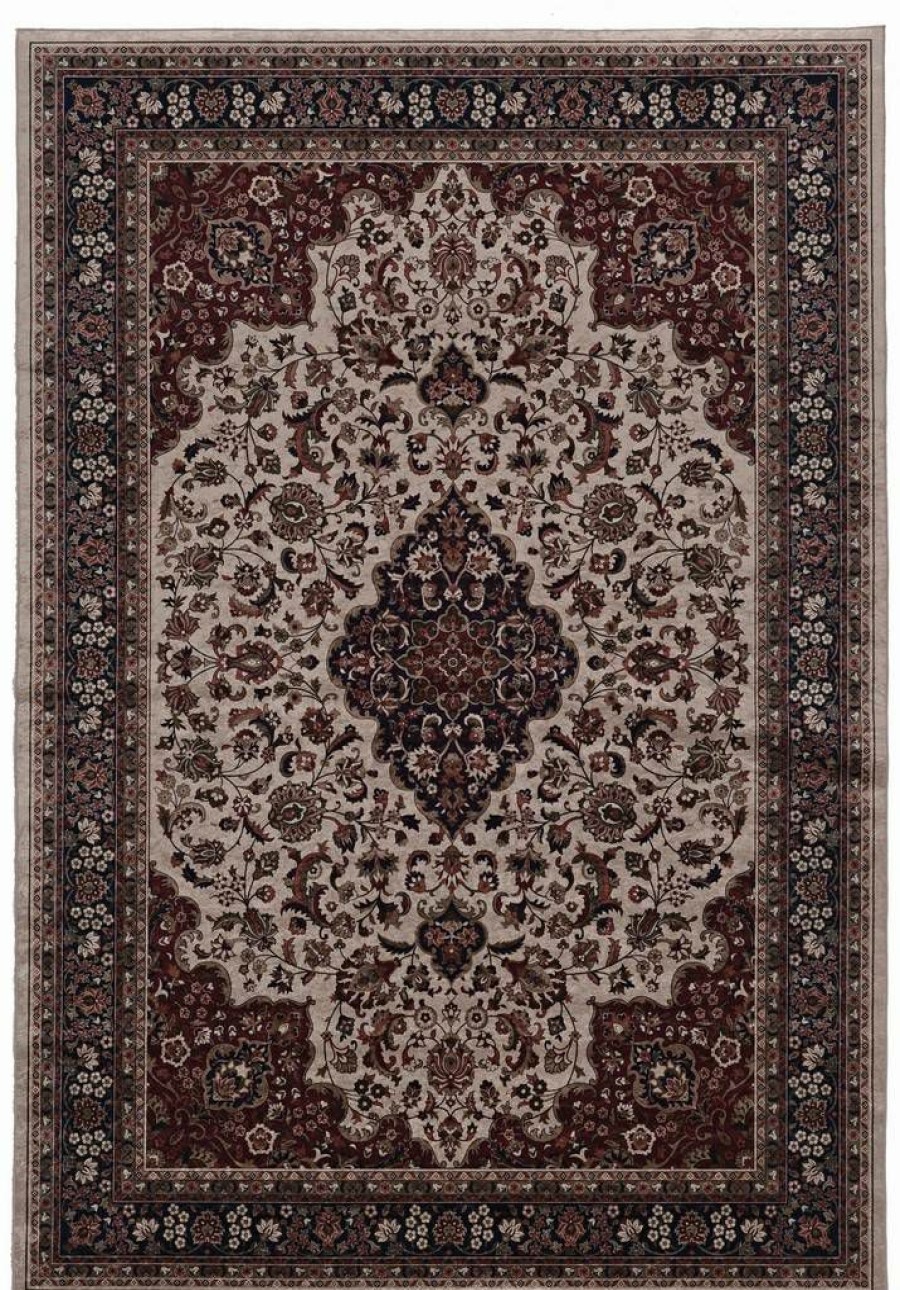 Rugs * | Best Sellers Emerald Barton Cream & Rust 6.7 9.7 Linon Home Decor Rugem0171