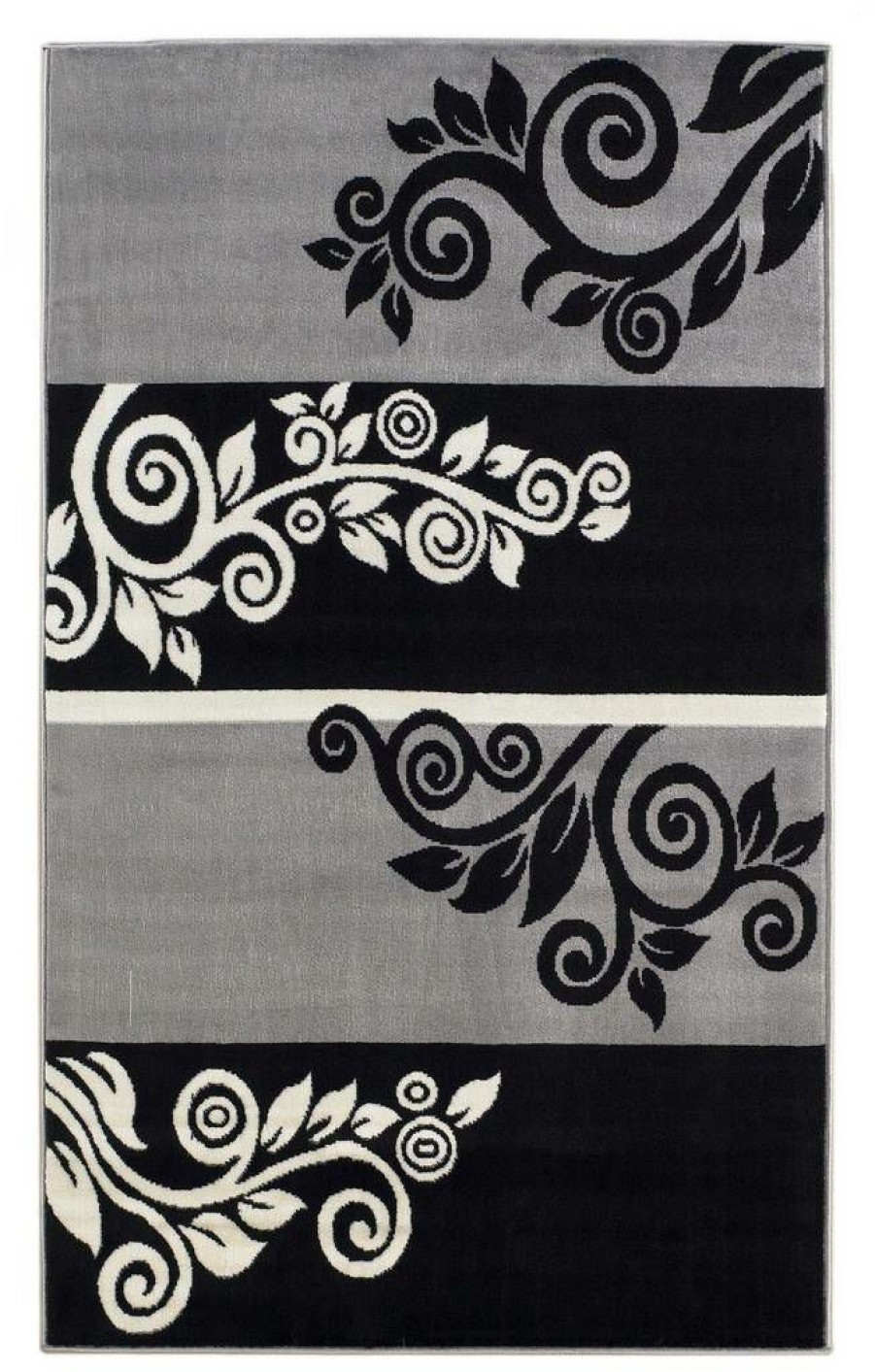 Rugs * | Classical Capri Noir Black & Grey 6.5 9.3 Linon Home Decor Rugbc9571