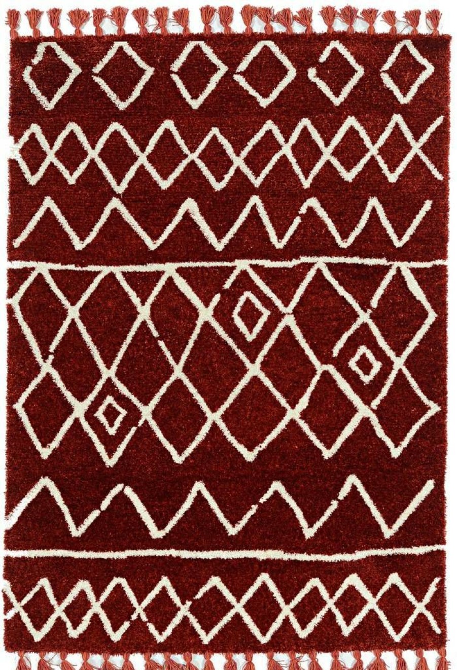 Rugs * | Top Sellers Marrakech Zot Rust & Ivory 2 3 Linon Home Decor Rugmk1023