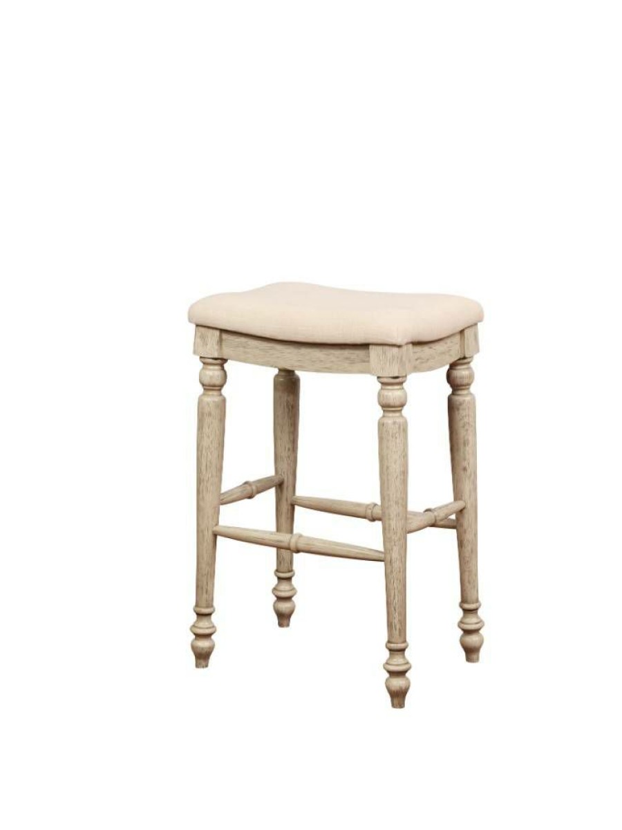 Bar * | Crazy Deals Marino White Wash Backless Bar Stool Linon Bs204Wwsh01U