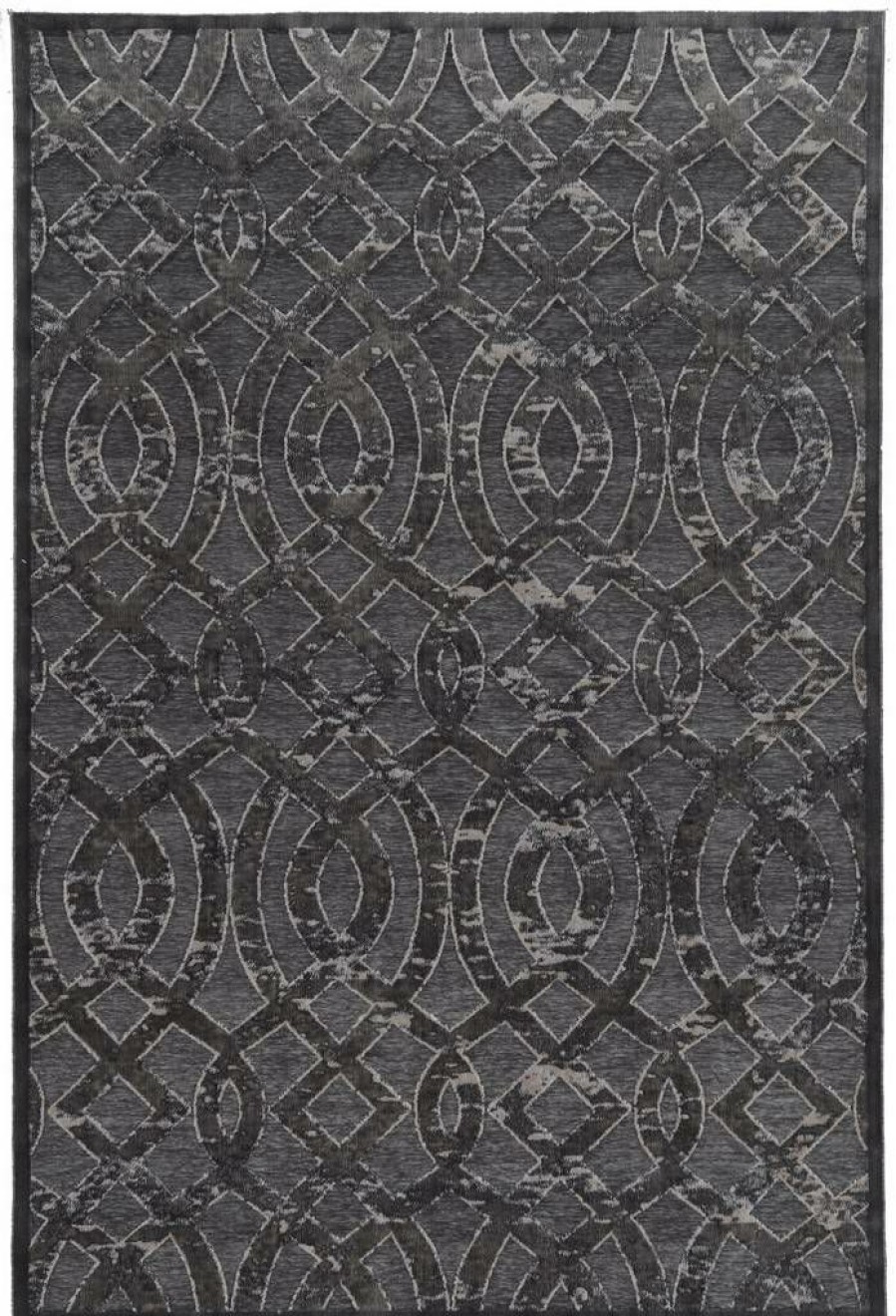 Rugs * | Online Sales Hi Lo Trellis Blue & Grey 2 3 Linon Home Decor Rughl2523