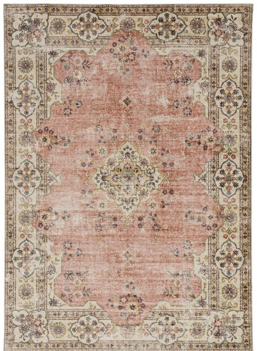 Rugs * | Quick Delivery Washable Blanton Pink/Ivory 2 3 Linon Home Decor Rugwr1323