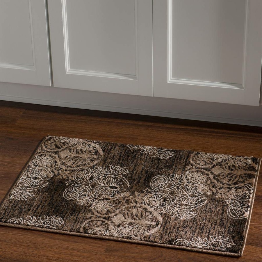 Rugs * | Online Store Milan Lana Brown & Beige 1.10 2.10 Linon Home Decor Rug-Mn2623