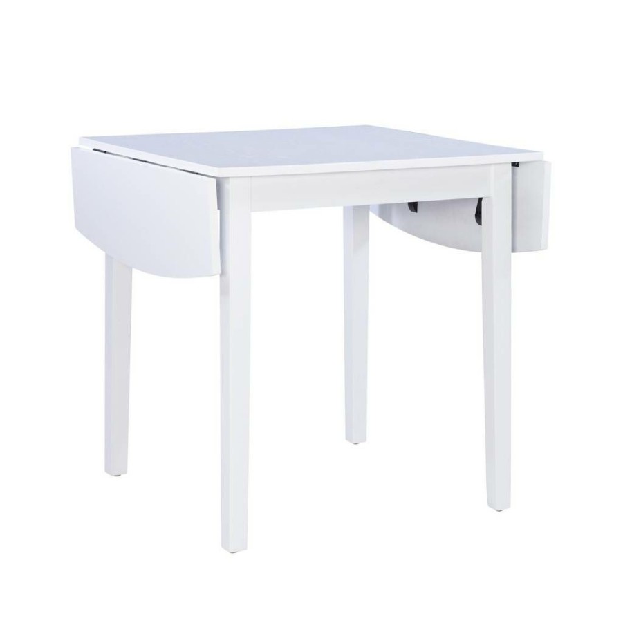 Kitchen & Dining * | Cheap Torino Square Drop Leaf Dining Table White Linon Dt100Wht01U