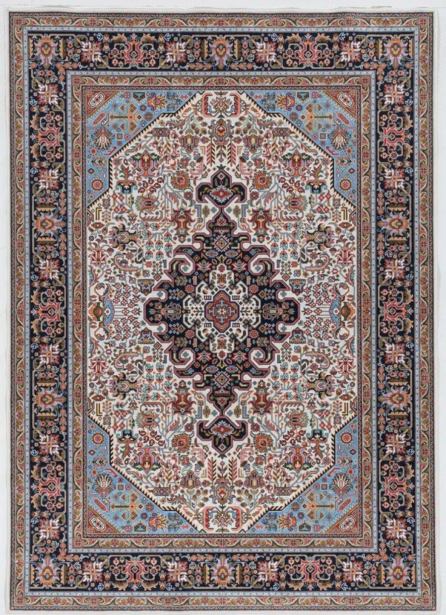 Rugs * | Excellent Emerald Landis Ivory & Blue 3.3 5 Linon Home Decor Rugem2635