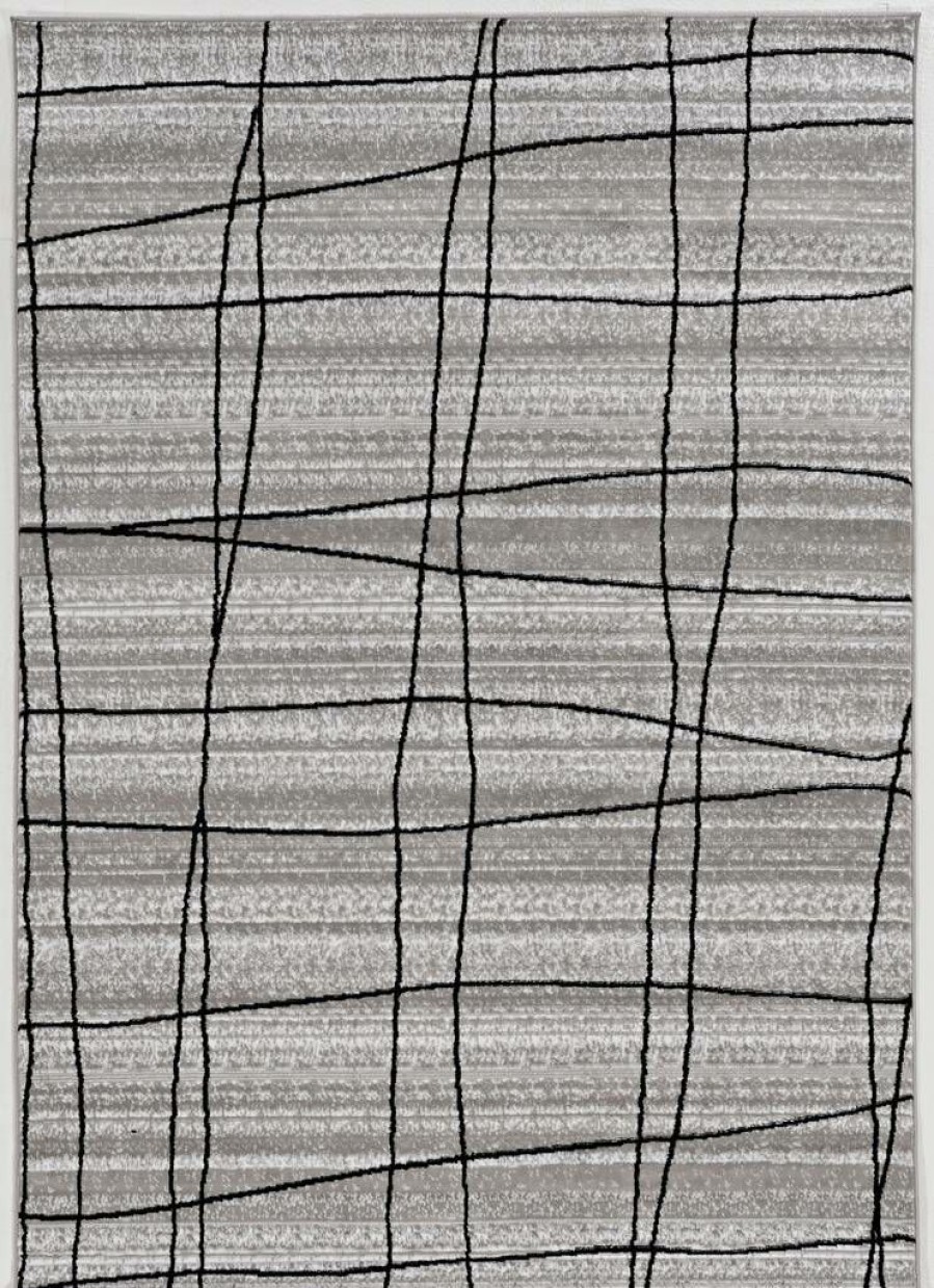 Rugs * | Excellent Capri Mod Plaid Grey & Black 6.5 9.3 Linon Home Decor Rugbc11371