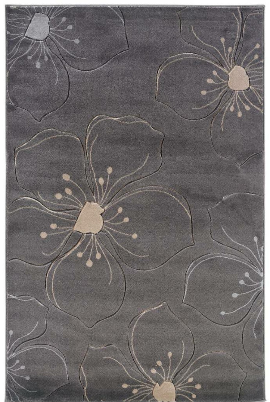 Rugs * | Crazy Deals Milan Hanna Grey & Ivory 1.10 2.10 Linon Home Decor Rug-Mn0923