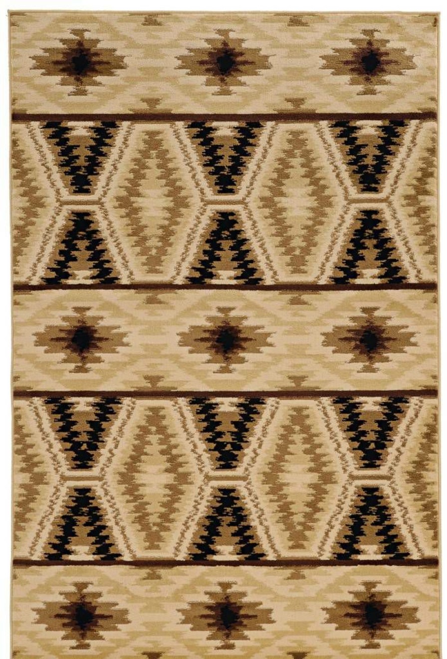 Rugs * | Attractive Lodge Vail Beige & Brown 3 5 Linon Home Decor Ruglg1435