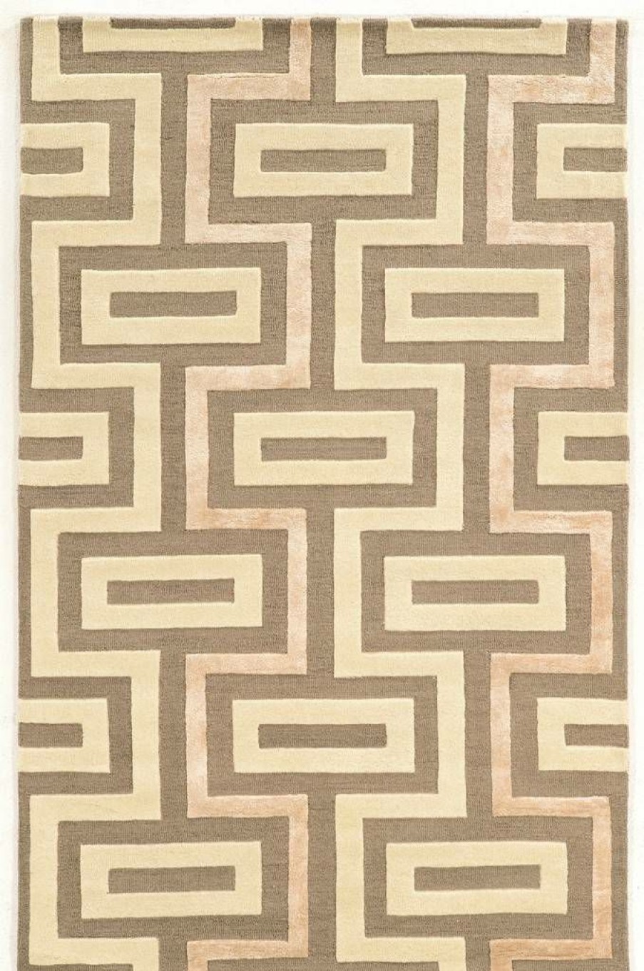 Rugs * | High Quality Aspire Wool Maze Ivory & Grey 2 3 Linon Home Decor Rugae1423