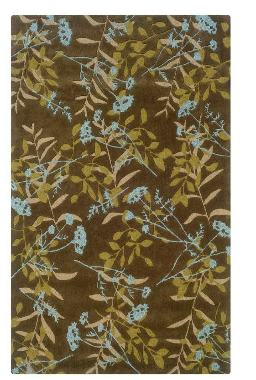 Rugs * | Best Sellers Trio Lark Chocolate & Spa Blue 1.10 2.10 Linon Home Decor Rug-Tapa4923