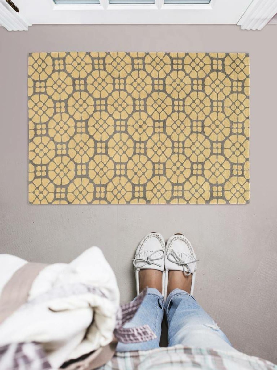 Rugs * | Special Style Geo Lynette Grey & Butter 2 3 Linon Home Decor Rugge0923