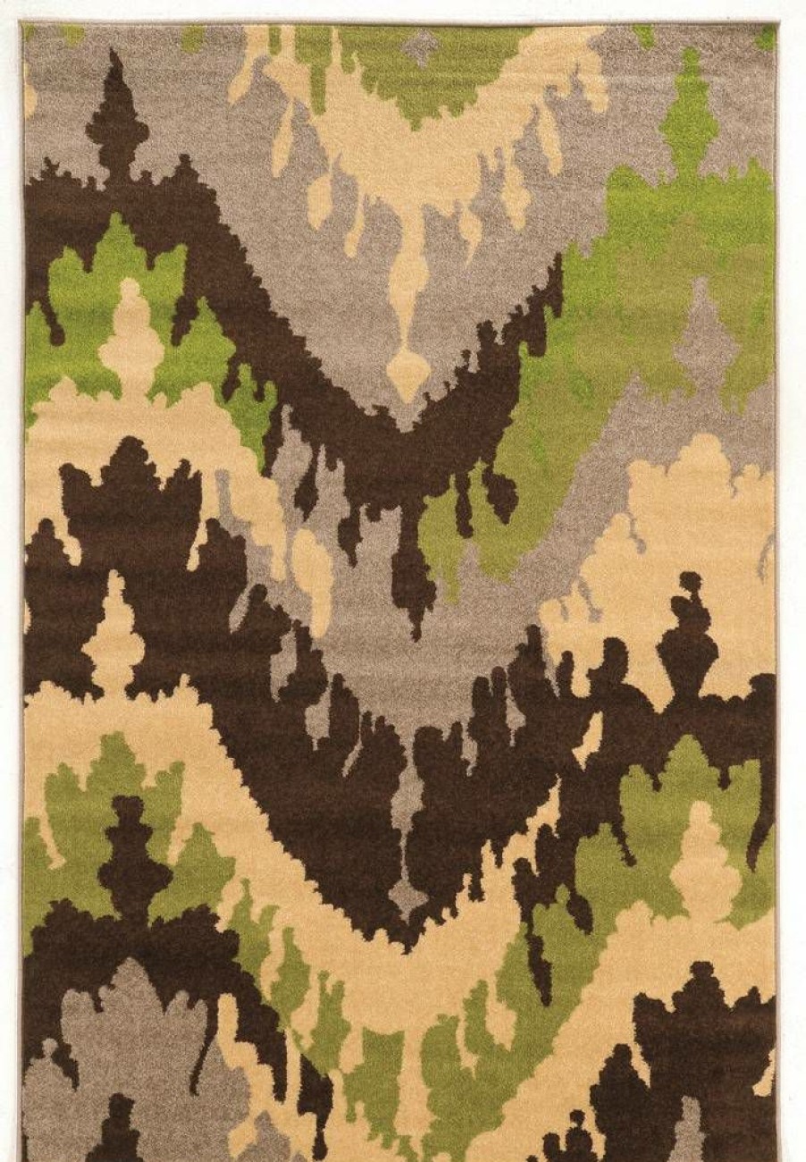 Rugs * | Cheap Claremont Aztec Brown & Green 2 3 Linon Home Decor Rugct0623