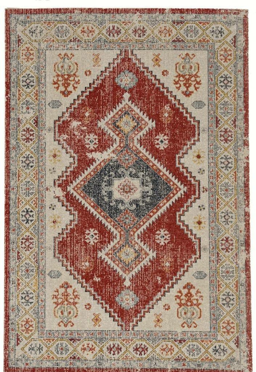 Rugs * | Best Sellers Great Zero Koble Ivory & Rust 3 5 Linon Home Decor Ruggz0735