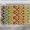 Rugs * | Top Sellers Trio Ikat Sand & Teal 1.10 2.10 Linon Home Decor Rug-Tae0223