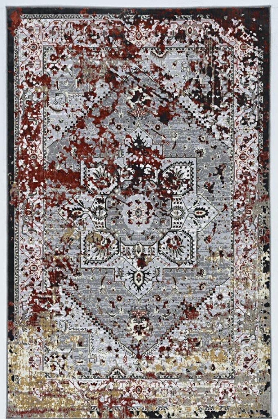 Rugs * | Online Sales Elixir Shayla Grey & Garnet 2 3 Linon Home Decor Ruger0323