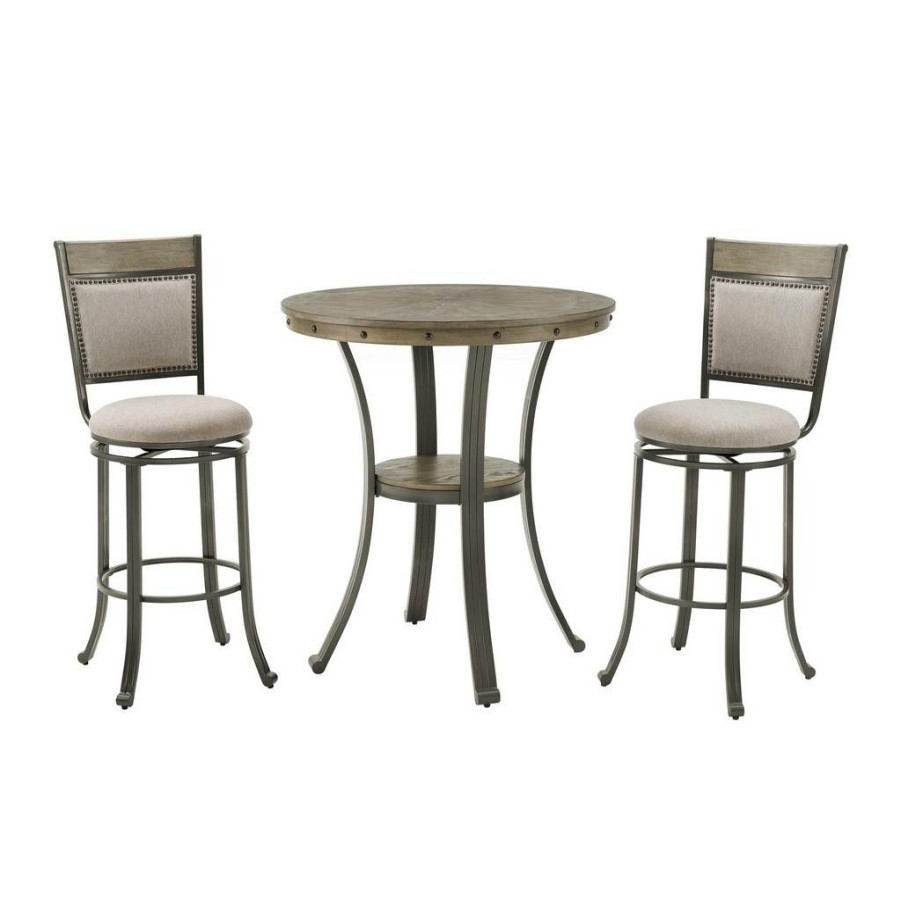 Bar * | Online Sales Franklin Pub Table, Pewter Linon D1283B19Pt (Table Only)