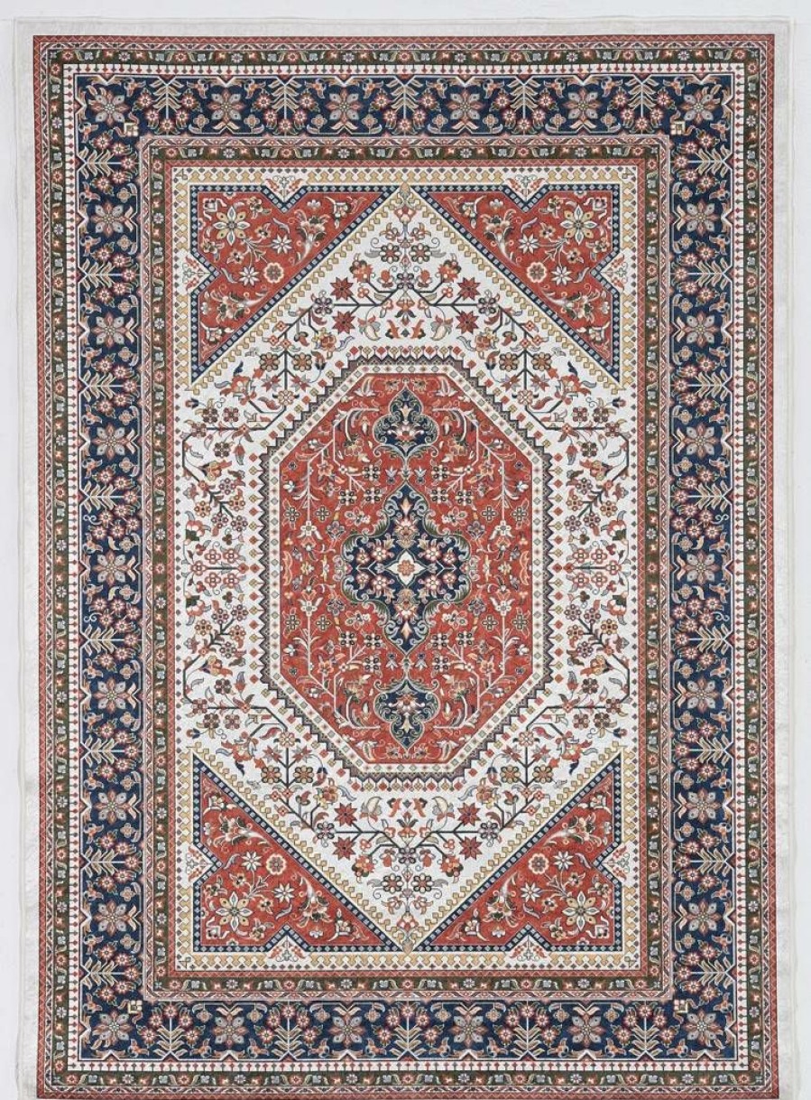 Rugs * | Cheap Emerald Bayer Red & Navy 6.7 9.7 Linon Home Decor Rugem2471