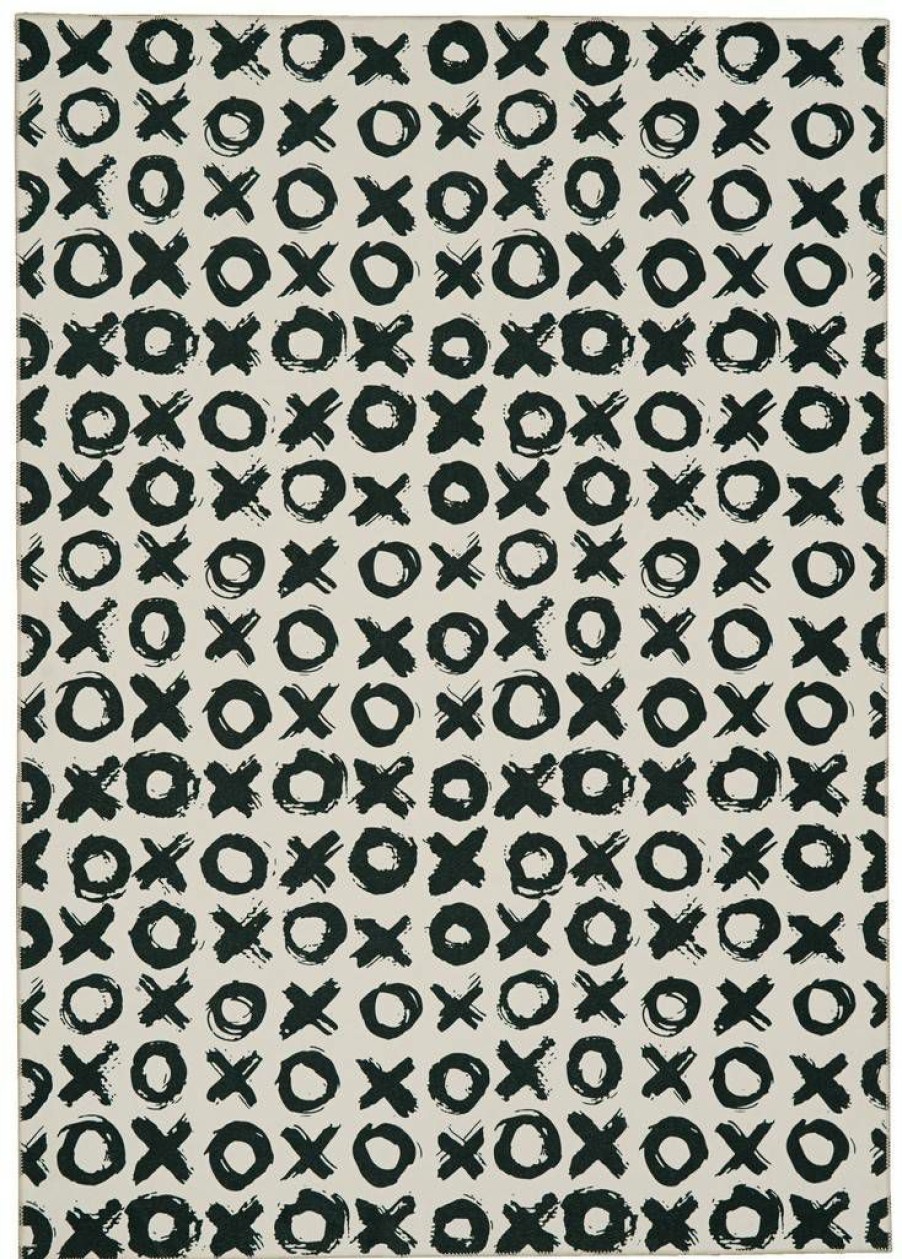 Rugs * | Top Sellers Washable Maybell Ivory/Black 2 3 Linon Home Decor Rugwr2223