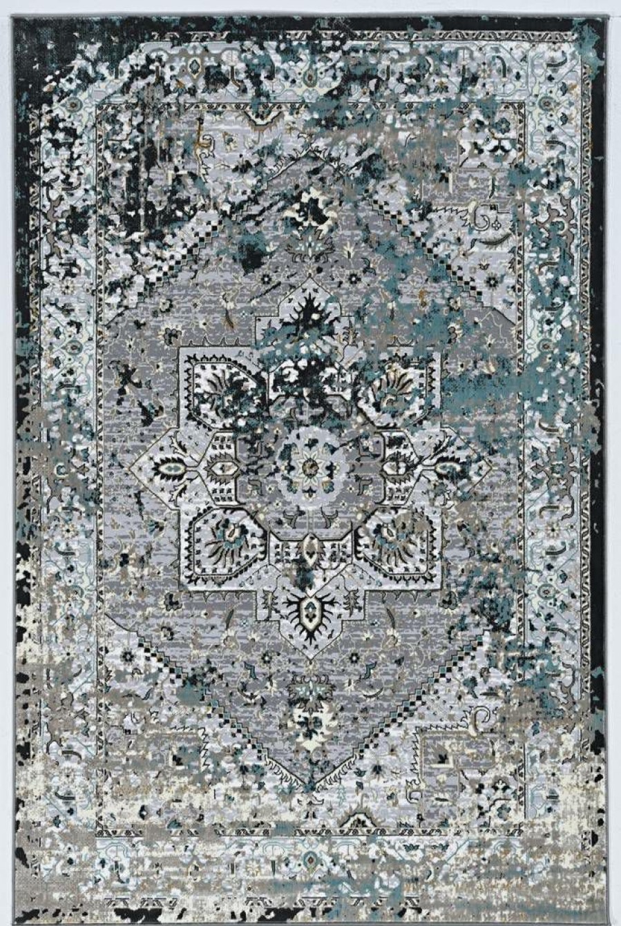 Rugs * | Online Sales Elixir Farnswood Grey & Cream 2 3 Linon Home Decor Ruger0823