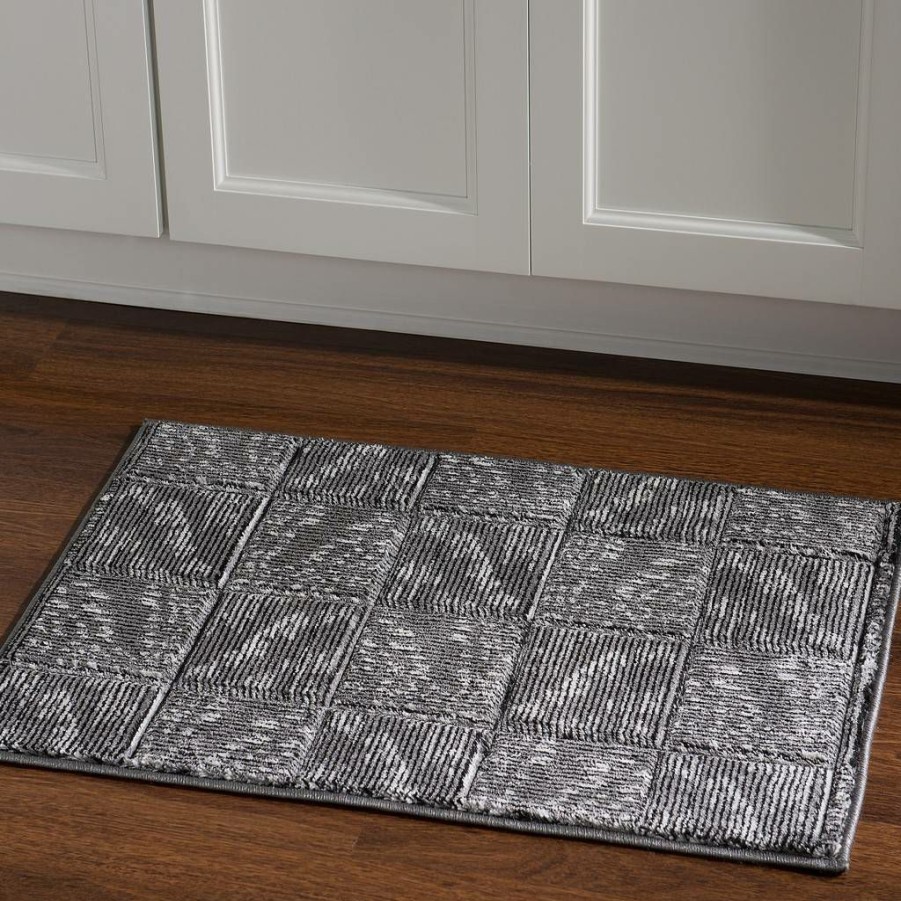 Rugs * | Exclusive Design Milan Marcel Black & Grey 1.10 2.10 Linon Home Decor Rug-Mn2423