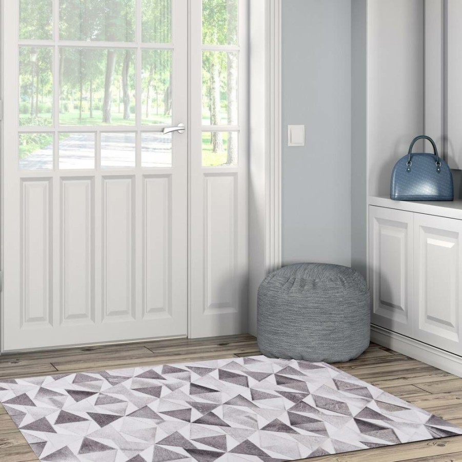 Rugs * | Exclusive Design Laredo Trenton Grey & Ivory 3 5 Linon Home Decor Ruglo1535